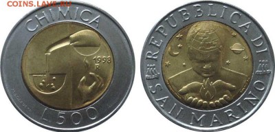биметалл Сан Марино 500 лир 1998 химия - bimetall_san_marino_500_lir_1998_khimija