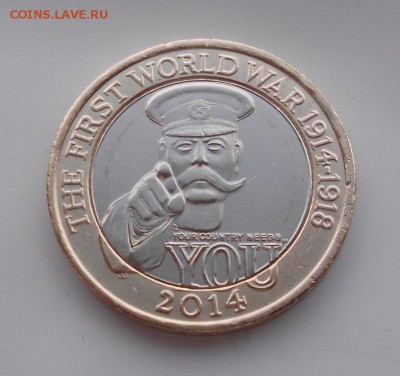 биметалл Великобритания 2 фунта 2014 100 лет Первой Мировой - bimetall_velikobritanija_2_funta_2014_100_let_pervoj_mirovoj_vojne