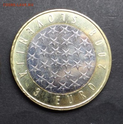 биметалл Словения 3 евро 2008 Председательство Словении в ЕС - bimetall_slovenija_3_evro_2008_predsedatelstvo_slovenii_v_evrosojuze