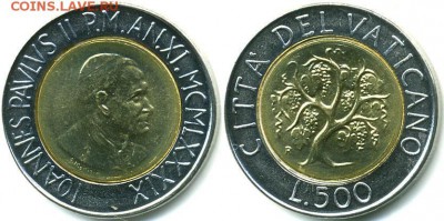 биметалл Ватикан 500 лир 1989 UNC виноградная лоза - bimetall_vatikan_500_lir_1989_unc_vinogradnaja_loza