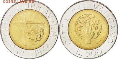 биметалл Ватикан 500 лир 1983 UNC создание вселенной - bimetall_vatikan_500_lir_1983_unc_sozdanie_vselennoj