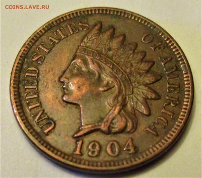США 1 цент 1904. ХОРОШИЙ. Оценка. - 003.JPG
