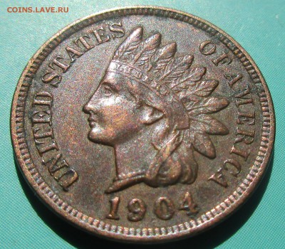 США 1 цент 1904. ХОРОШИЙ. Оценка. - 106.JPG