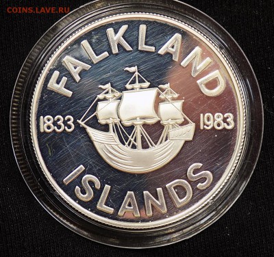 50 пенсов (pence) 1983 года Фолклендские острова Корабль - фолкленды 50 (1).JPG