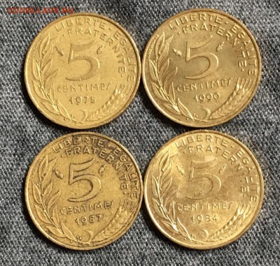 5 сантимов (4 шт) Франции,до 13.08. - MW9i6xWAVRk