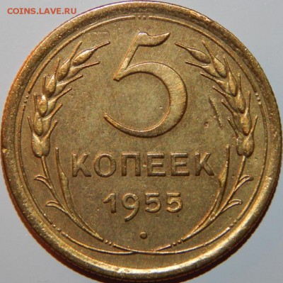 5 копеек 1955 года, СССР, до 22:00 14.08.2018 г. - 5-1955-1.JPG
