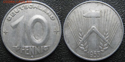 30.Ходячка ГДР 10 пфеннигов 1948-1982г. - 30.13. -ГДР 10 пфеннигов 1953 E    7380