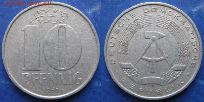 30.Ходячка ГДР 10 пфеннигов 1948-1982г. - 30.16. -ГДР 10 пфеннигов 1967 А   6649