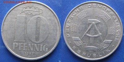 30.Ходячка ГДР 10 пфеннигов 1948-1982г. - 30.27. -ГДР 10 пфеннигов 1982 А    6713