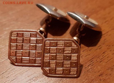 золотые запонки с брюликом 585 пр - RXGpd3X4RIU