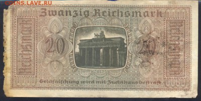 Германия (3-ий Рейх) 20 марок 1939-45 г. 14.08.18 г. 22 -00 - Германия 20 1