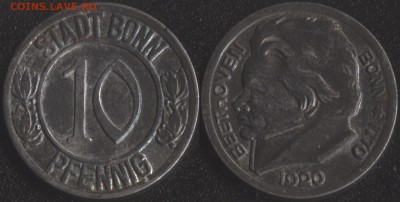 монеты Германии по ФИКСУ - Бонн 10 пфеннигов 1920 -145