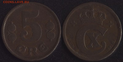 монеты стран Скандинавии по ФИКСУ - Дания 5 оре 1921 (HCN-GJ) -425