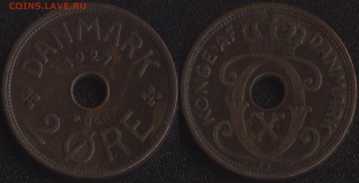 монеты стран Скандинавии по ФИКСУ - Дания 2 оре 1927 (HCN-GJ) -55