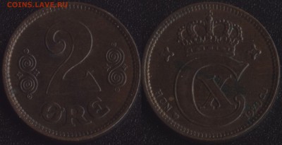 монеты стран Скандинавии по ФИКСУ - Дания 2 оре 1920 (HCN-GJ) -185