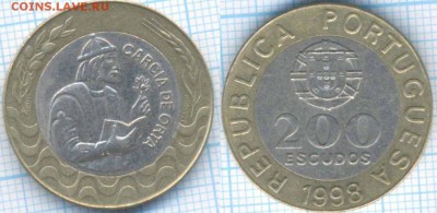 Португалия 200 эскудо 1998 г., до  21.08.2018 г. 22.00 по Мо - Португалия 200 эскудо 1998  3215