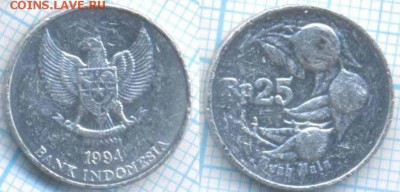 Индонезия 25 рупий 1994 г., до 21.08.2018 г. 22.00 по Москве - Индонезия 25 рупий 1994  3217