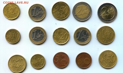 монеты евро евроценты 15шт. разные - doc11851120180815124925-001