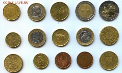 монеты евро евроценты 15шт. разные - doc11851020180815124830-001
