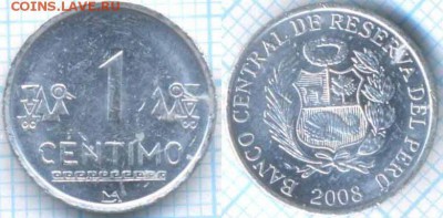 Перу 1 сентимо 2008 г., до 22.08.2018 г. 22.00 по Москве - Перу 1 сентимо 2008  3236