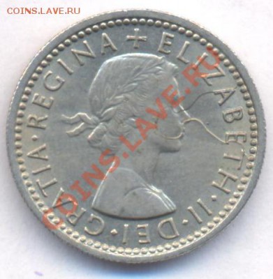 Великобритания 6 пенсов 1964 г.  До 8.05.11 г. 20-00 МСК. - 6 пенсов 64.1