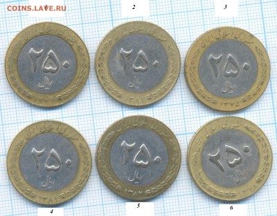 Иран 250 филсов 1993 - 2003 гг. фикс 15 руб. - 1 монета - Иран 250 а