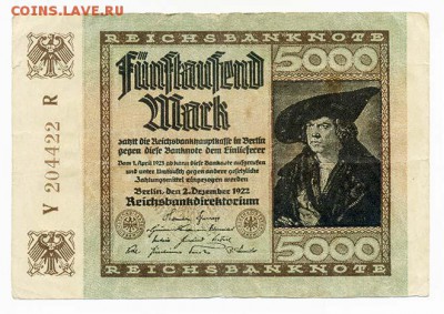 Веймар 5000 марок 1922 - Веймар_1922-5000марок_Y-204422-R_лицо