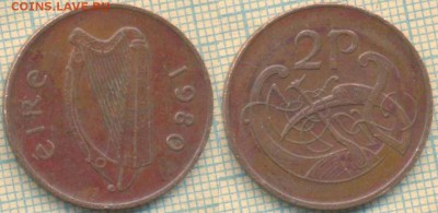 Ирландия 2 пенса 1980  г., до 23.08.2018 г. 22.00 по Москве - Ирландия 2 пенса 1980  1408