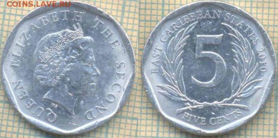 Восточные Карибы 5 центов 2010 г., до 24.08.2018 г. 22.00 по - Вост Карибы 5 ц 2010 1416