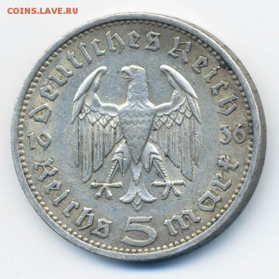3-й Рейх 5 марок 1936-А - 3йРейх_5марок-1936-А_А