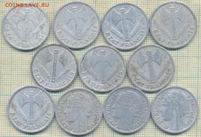 Франция 1 франк 1941-1947 гг., фикс-цена - Франция 1 франк а