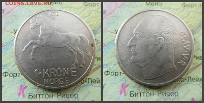 Норвегия 1 крона, 1970г - 2