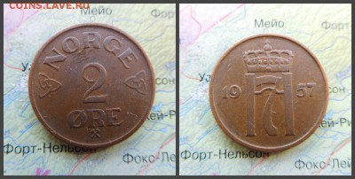Норвегия 2 эре, 1957г - 11