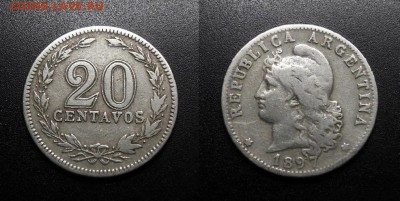 МОНЕТЫ МИРА 08-18 - Аргентина – 20 сентаво (1897)