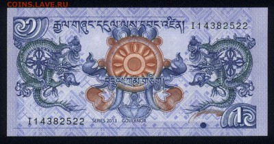 Бутан 1 нгултрум 2013 unc  29.08.18. 22:00 мск - 2