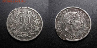 МОНЕТЫ МИРА 08-18 - Люксембург – 10 сантимов (1901) «Адольф – великий герцог Люксембургский» №4