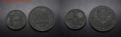 МОНЕТЫ МИРА 08-18 - Нидерланды - набор 1 и 10 центов (1942) №1-3