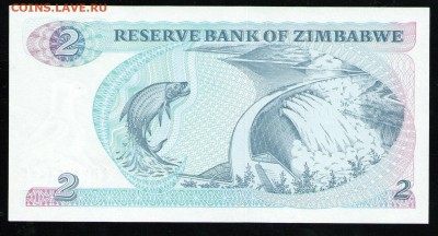 ЗИМБАБВЕ 2 ДОЛЛАРА 1983 UNC - 26 001