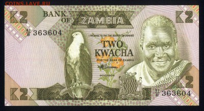 Замбия 2 квача 1980-1988 unc 30.08.18. 22:00 мск - 2
