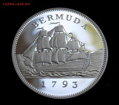 Бермудские острова, 2 доллара 1993 PROOF КОРАБЛЬ - DSCN2317.JPG