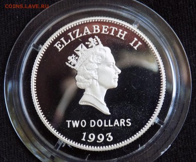 Бермудские острова, 2 доллара 1993 PROOF КОРАБЛЬ - DSCN2308.JPG
