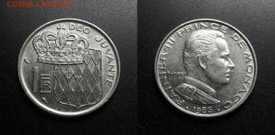 МОНЕТЫ МИРА 08-18 - Монако – 1 франк (1966) (XF+) (тир.-175.000) №2