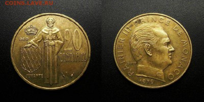 МОНЕТЫ МИРА 08-18 - Монако – 20 сантимов (1979) (тир.-81.000) (XF) №1