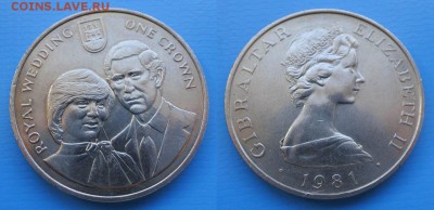 Гибралтар 1 крона 1981г Свадьба Чарльза и Дианы до 28.08 - wMljcvHlG1A