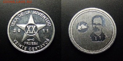 МОНЕТЫ МИРА 08-18 - Куба (о-в Хувентуд) – 20 сентаво (2011) «Хосе Марти»