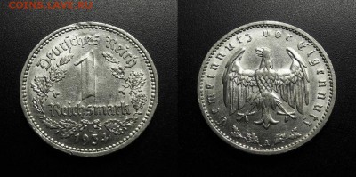 МОНЕТЫ МИРА 08-18 - Германия (3-й Рейх) – 1 марка (1934 А)