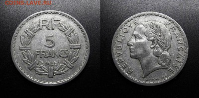 МОНЕТЫ МИРА 08-18 - Франция – 5 франков (1945) алюм.