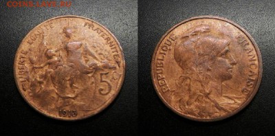 МОНЕТЫ МИРА 08-18 - Франция – 5 сантимов (1913)