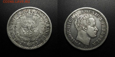 МОНЕТЫ МИРА 08-18 - Германия (Пруссия) – 1-6 талера (1823 А) «Фридрих Вильгельм III» (Ag)