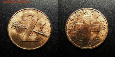 МОНЕТЫ МИРА 08-18 - Швейцария – 2 раппена (1969)